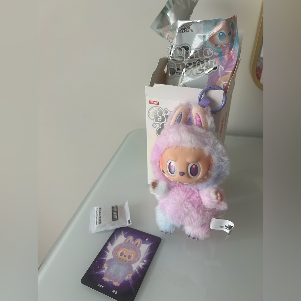 POP MART Big into Energy purple luck Plush Keychain Pendant Charm